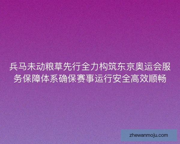 兵马未动粮草先行全力构筑东京奥运会服务保障体系确保赛事运行安全高效顺畅