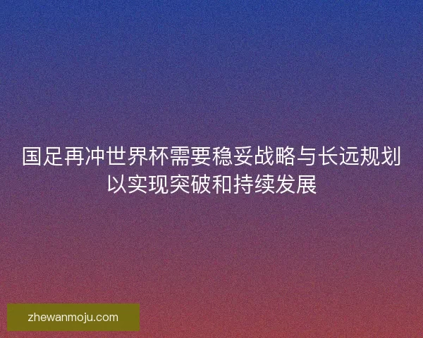 国足再冲世界杯需要稳妥战略与长远规划以实现突破和持续发展